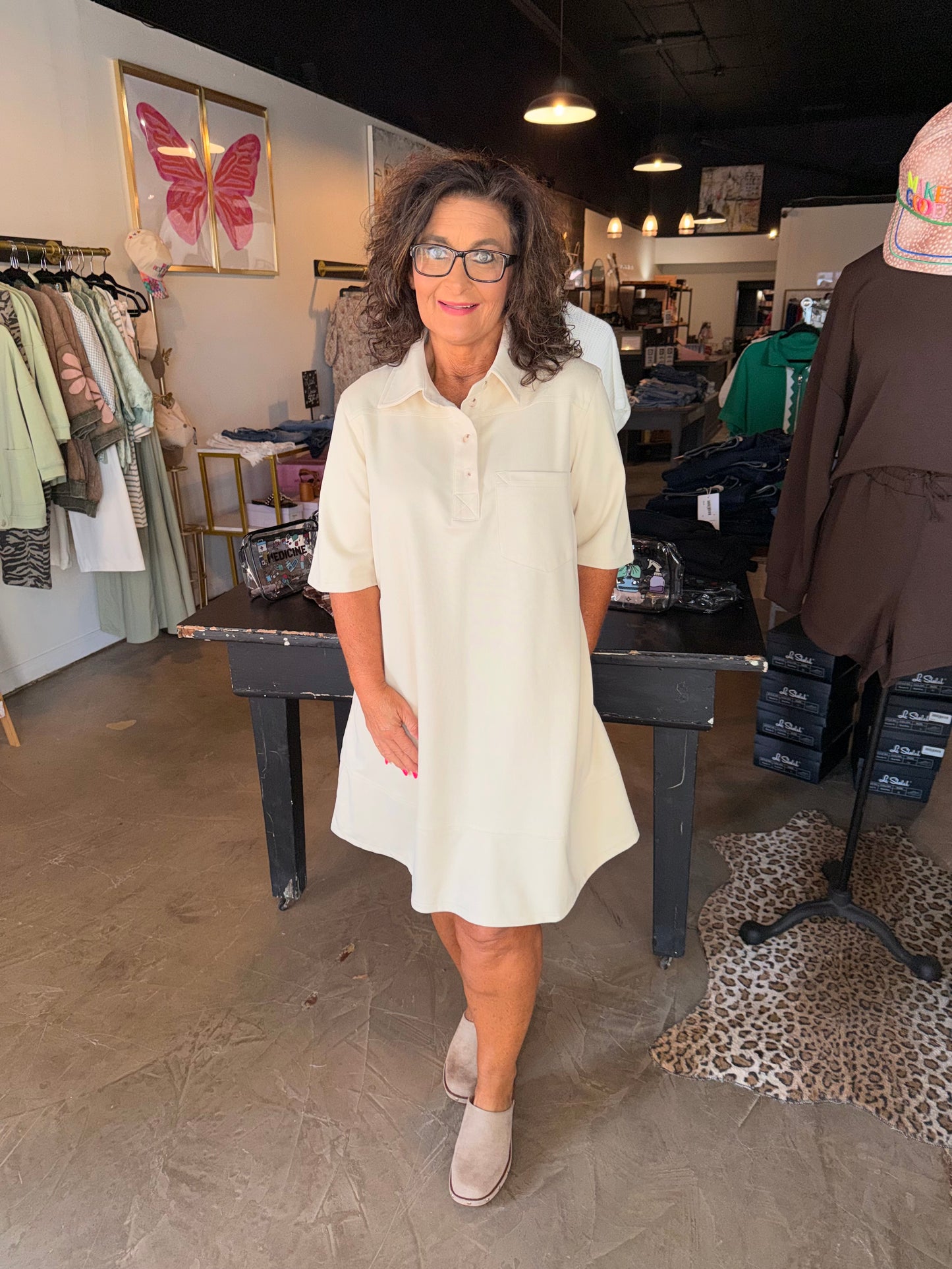 Suede Cream Dress