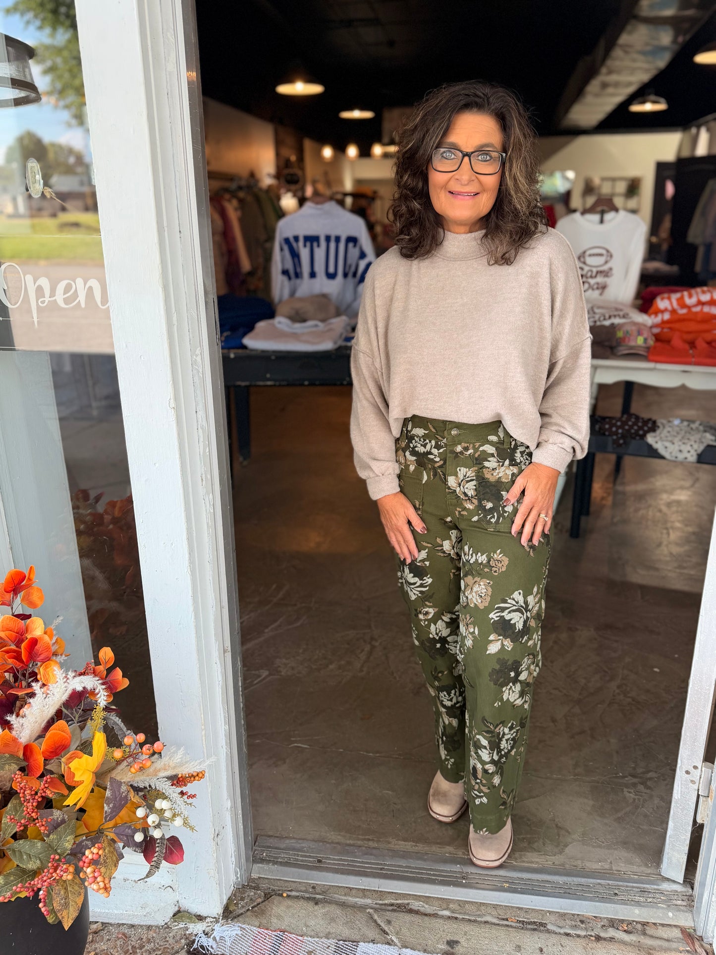 Vintage Green Floral Pant