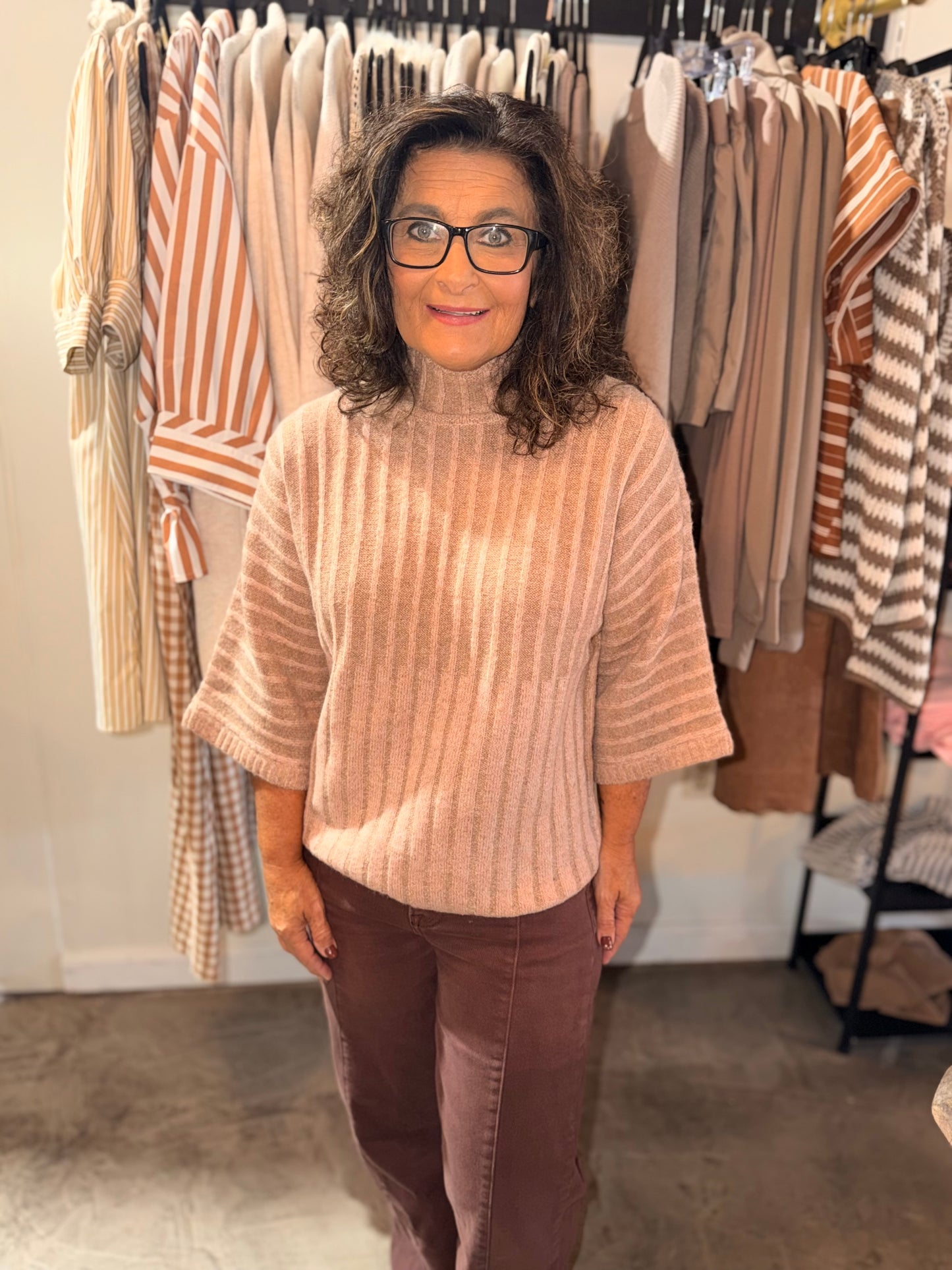 Ribbed Soft Mock Sweater