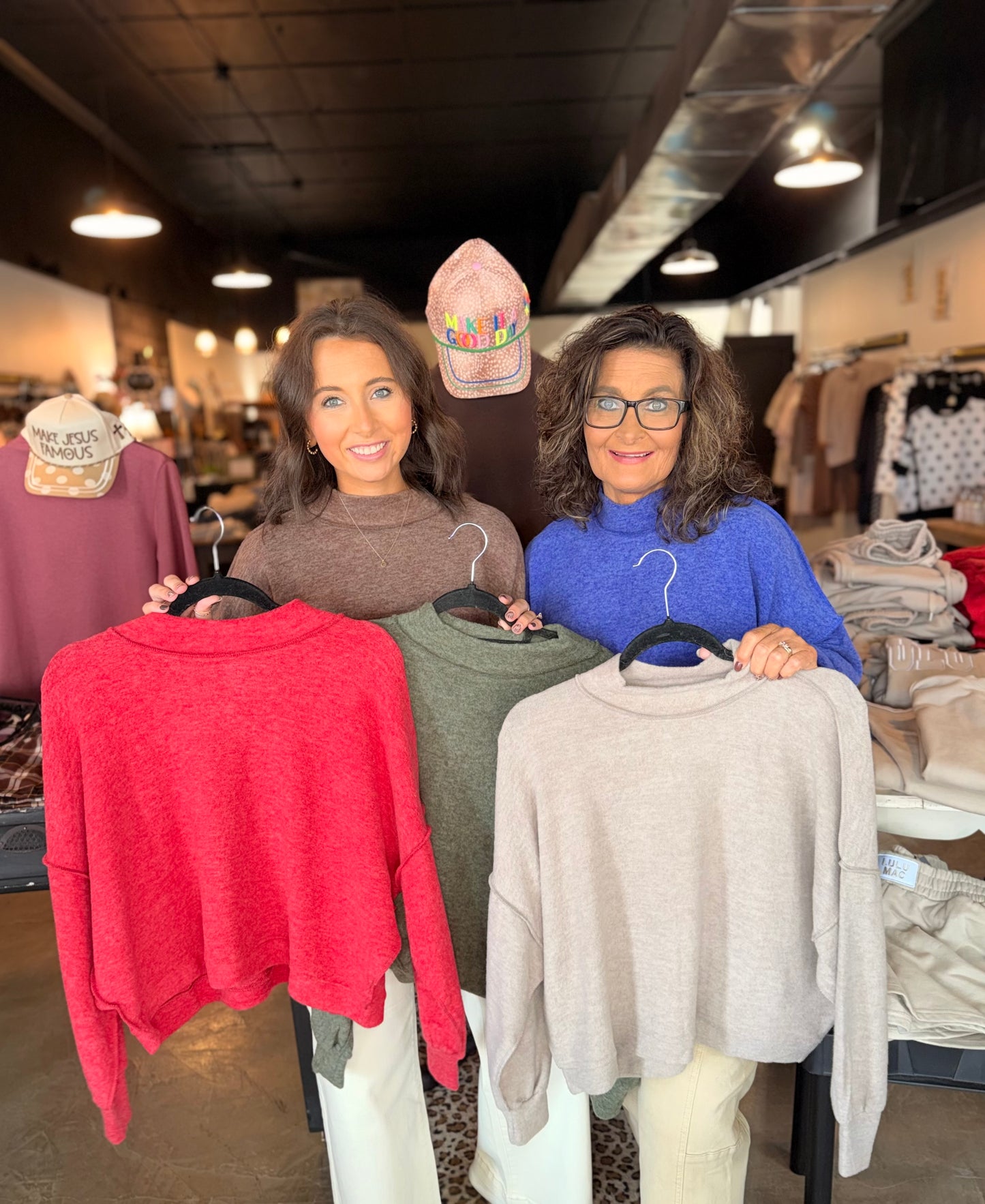 Brushed Half Mock Sweaters