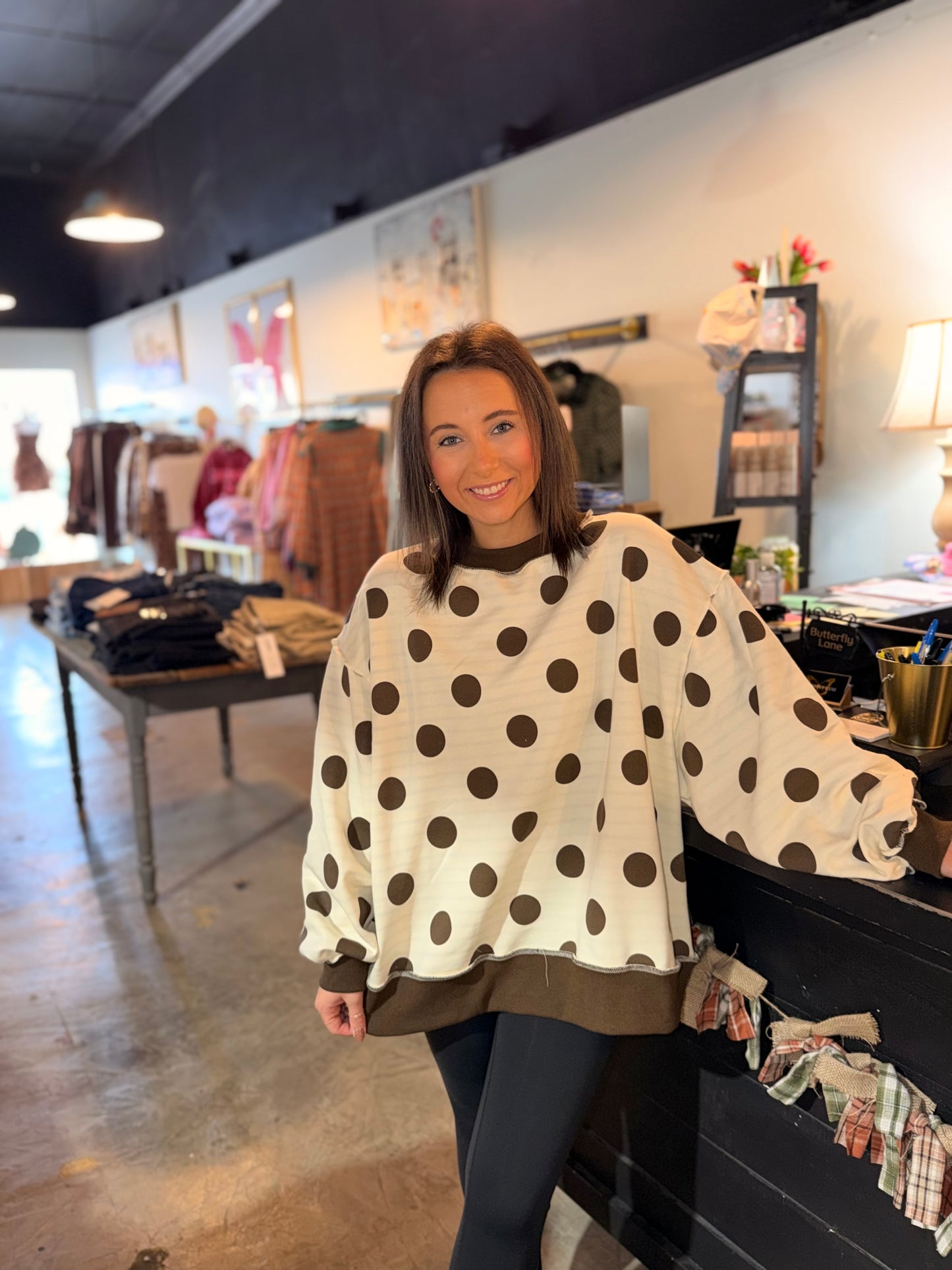 Reversible Stripe & Dot Mockneck