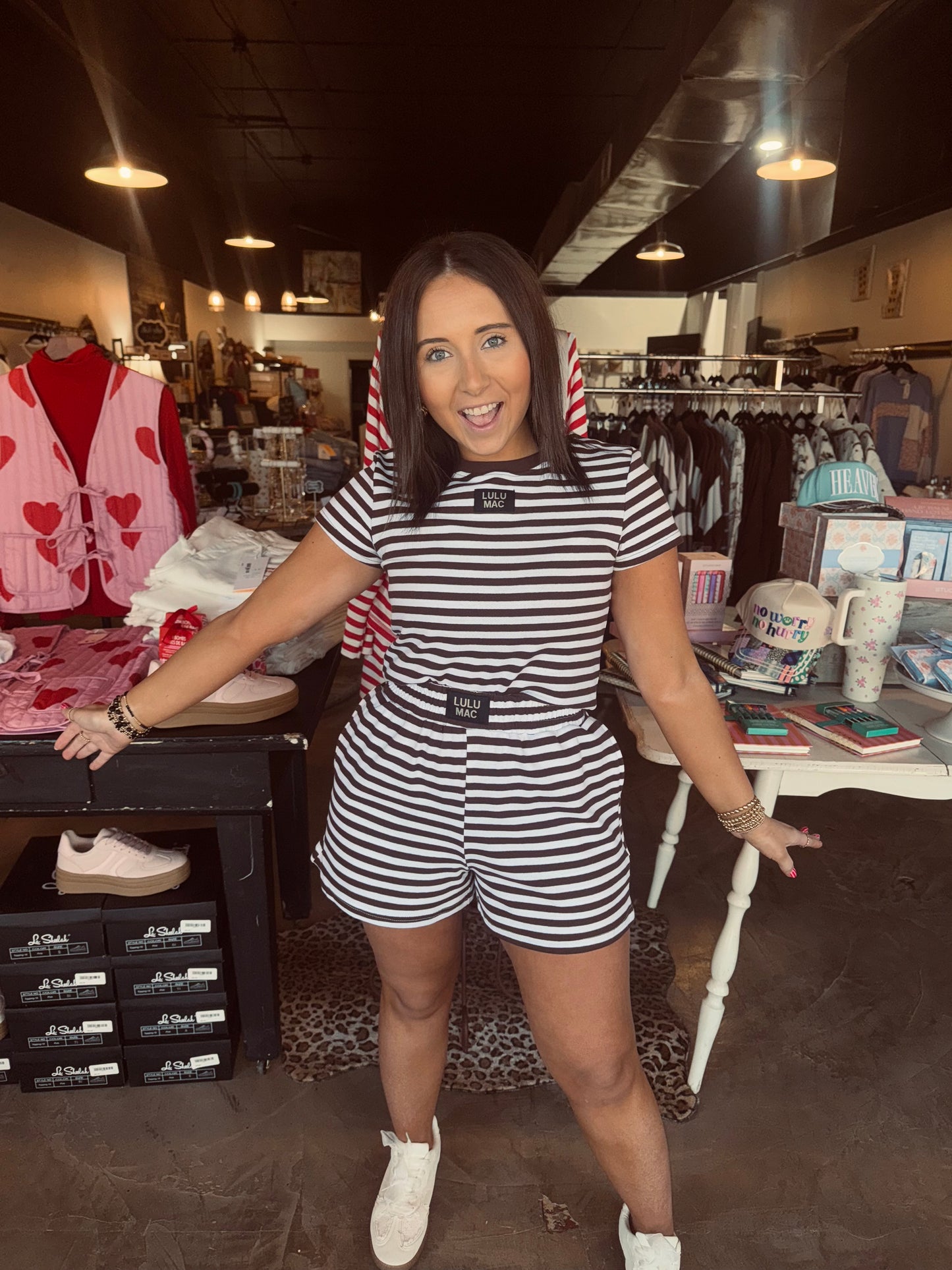 Lulu Mac Stripe Brown Short