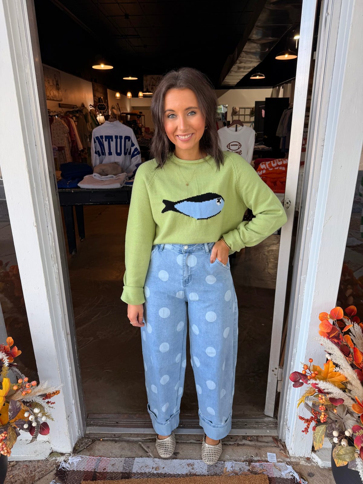Stretch Denim Dot Jean