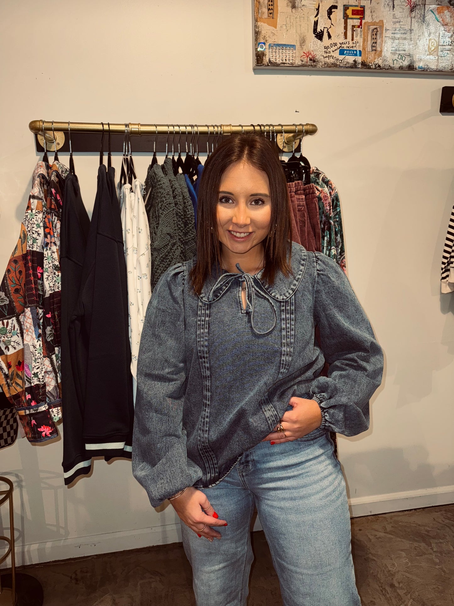 Chambray Denim Blouse