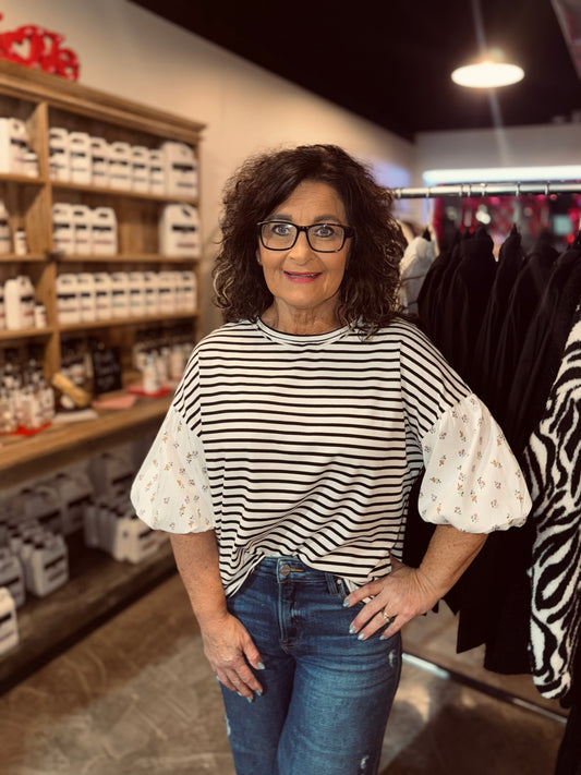 Floral Puff Sleeve Blouse