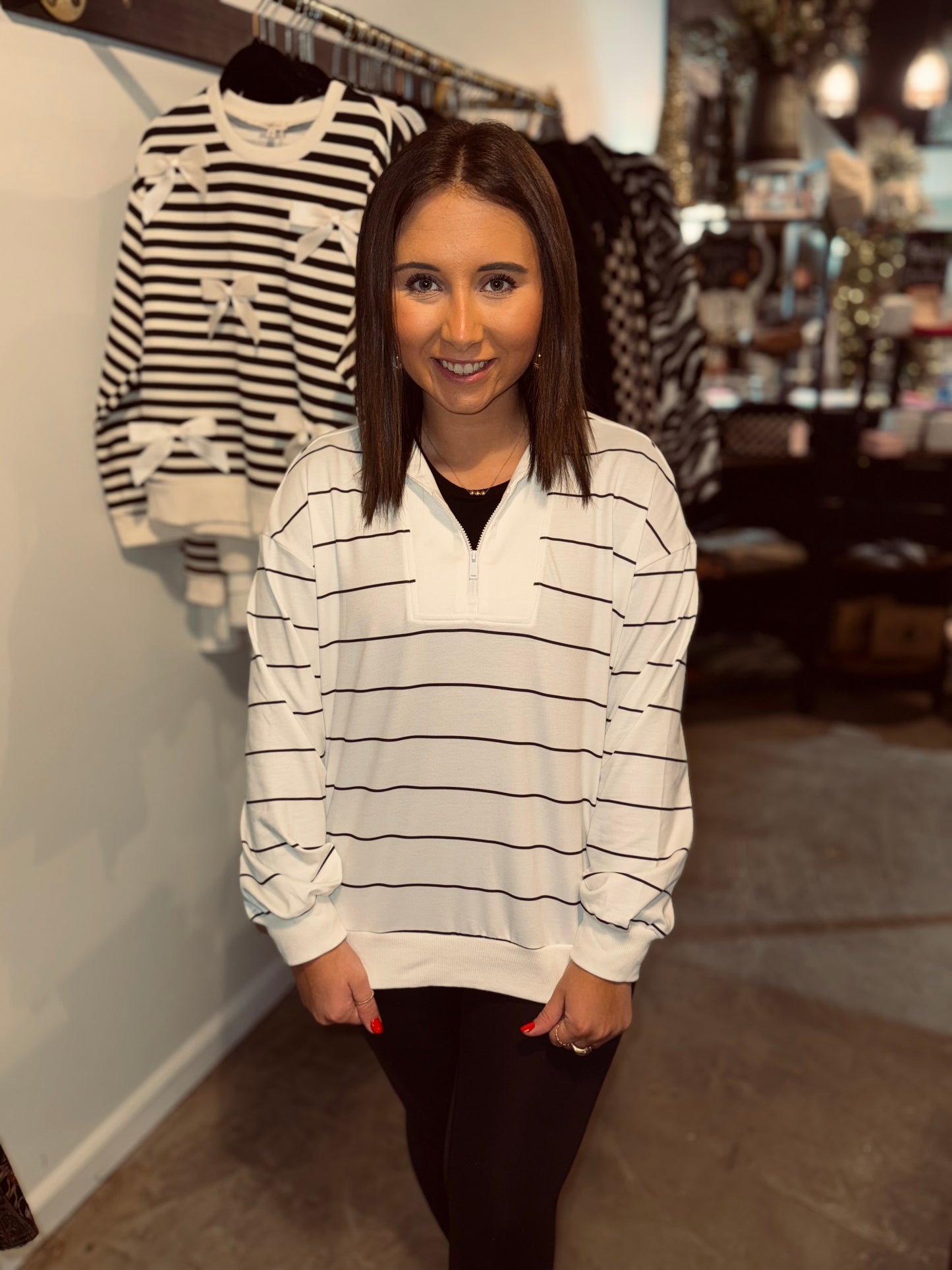Stripe Quarter Zip