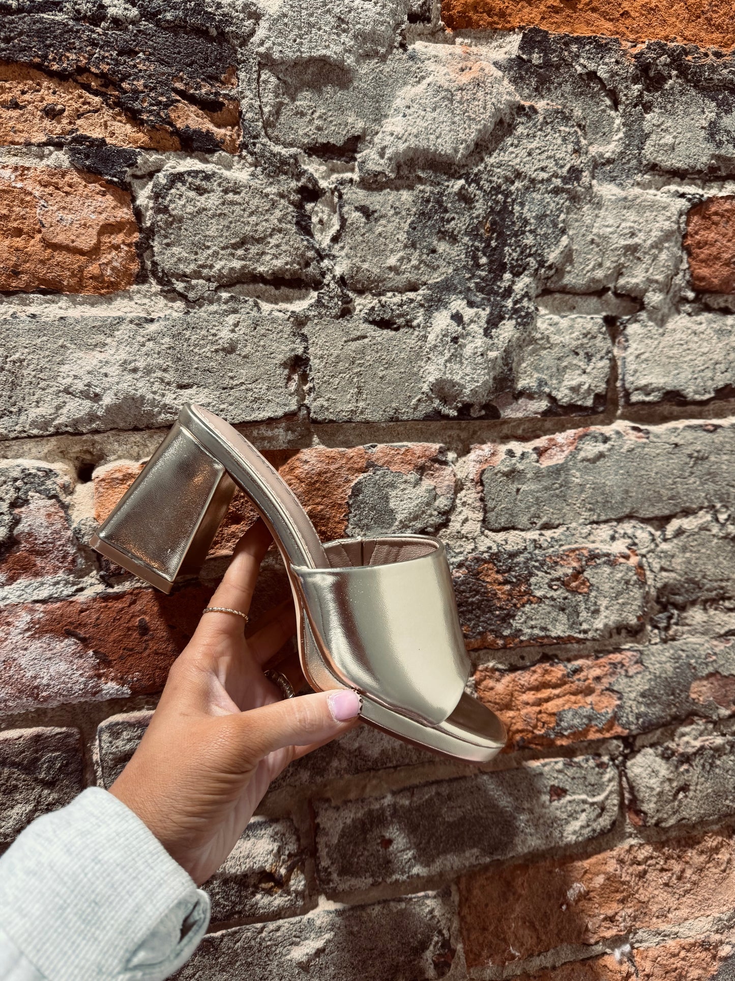 Gold Mule Heel