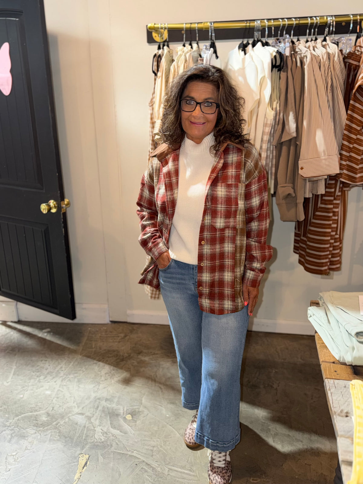 Red Mix Plaid Shacket