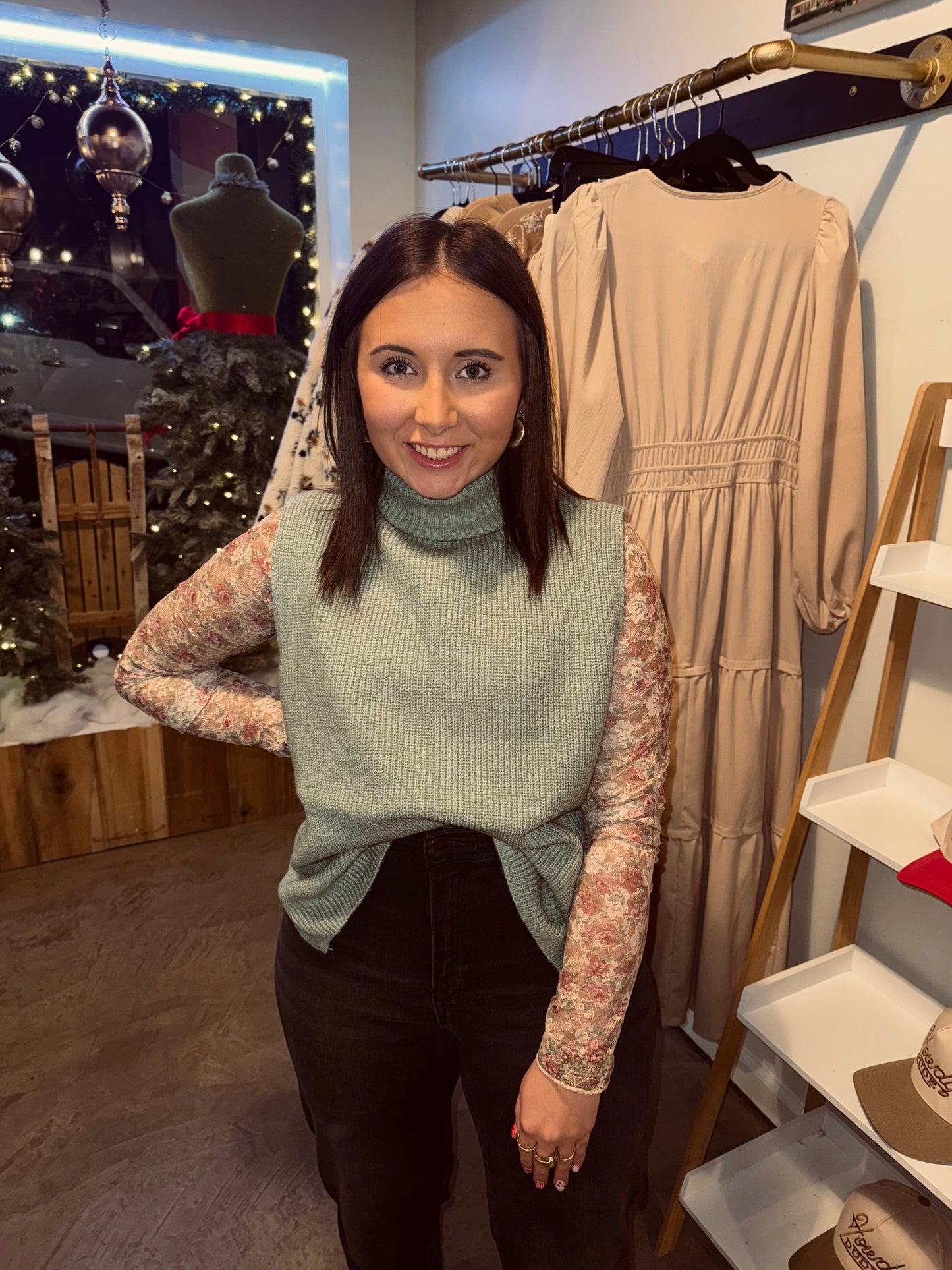 Sleeveless Turtleneck Sweater