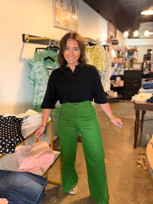 High Rise Yoke Stretch Pant