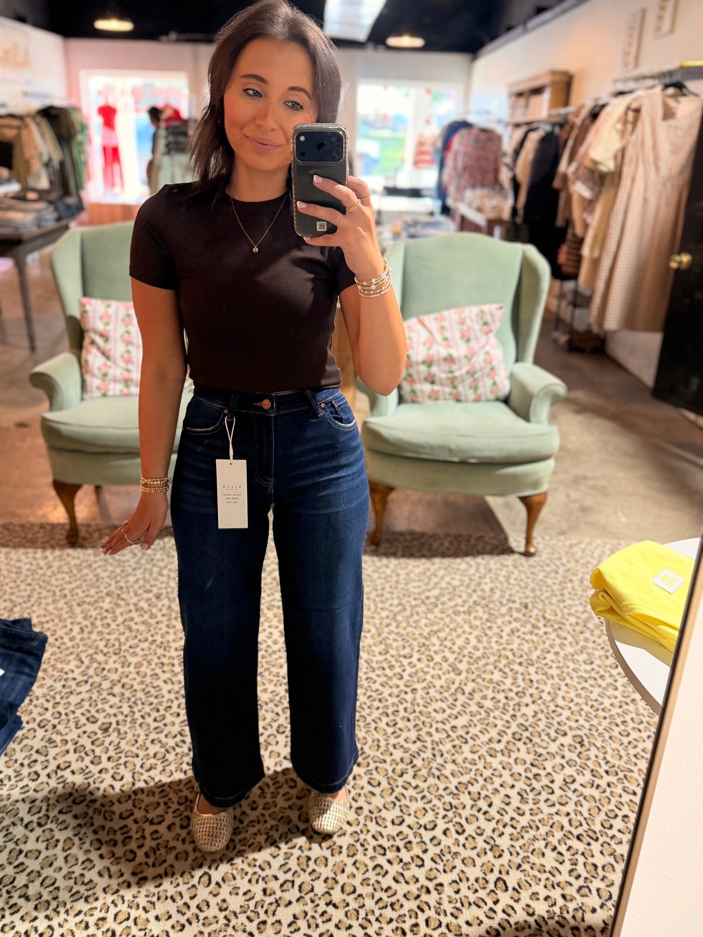 Back To School Dark Hem Crop Jean
