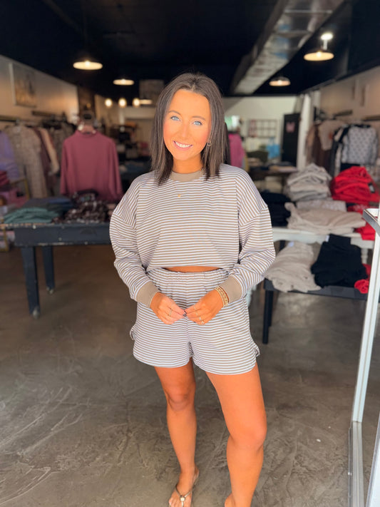 Stripe Crewneck Sets