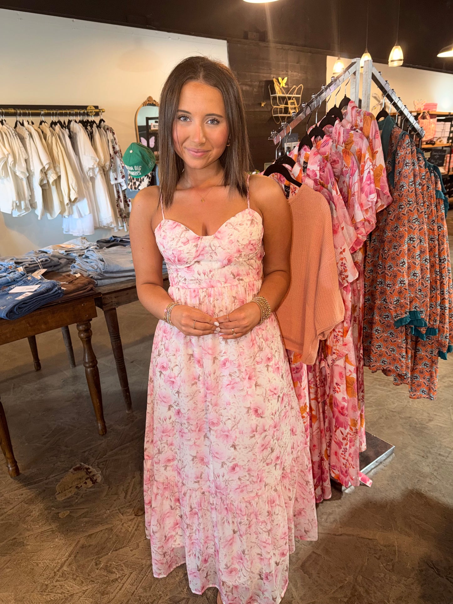 Corset Floral Midi Dress