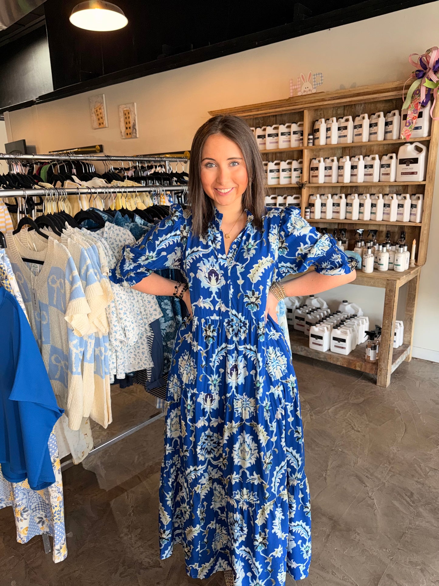 Blue Wild Floral Maxi