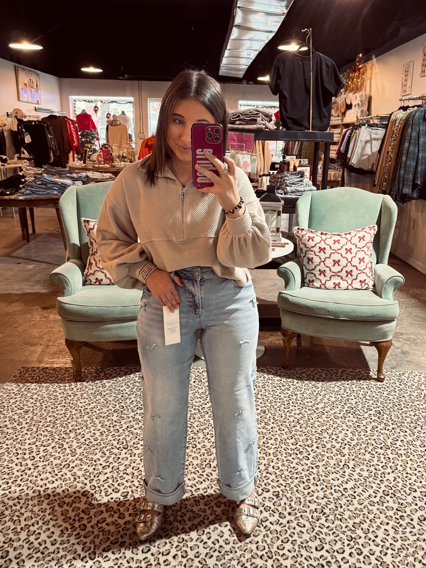 Velvet Bow Straight Risen Jean