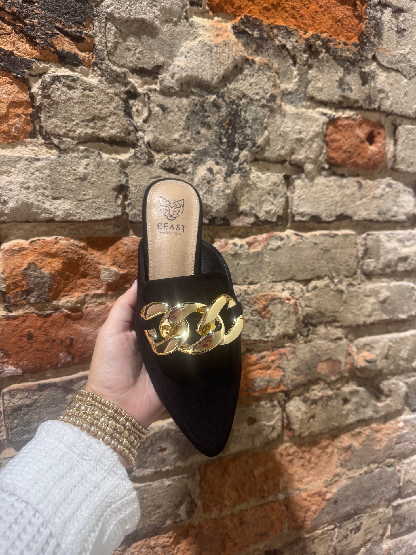 Chain Suede Mule