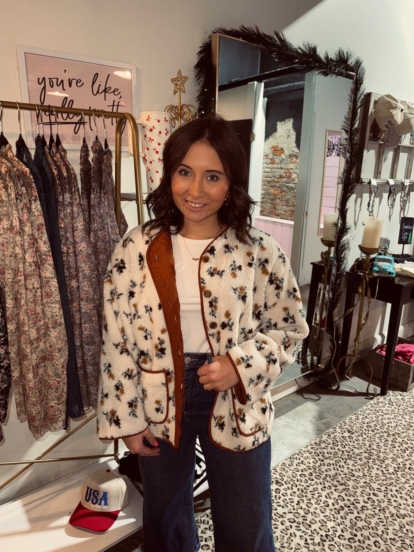 Floral Sherpa Jacket