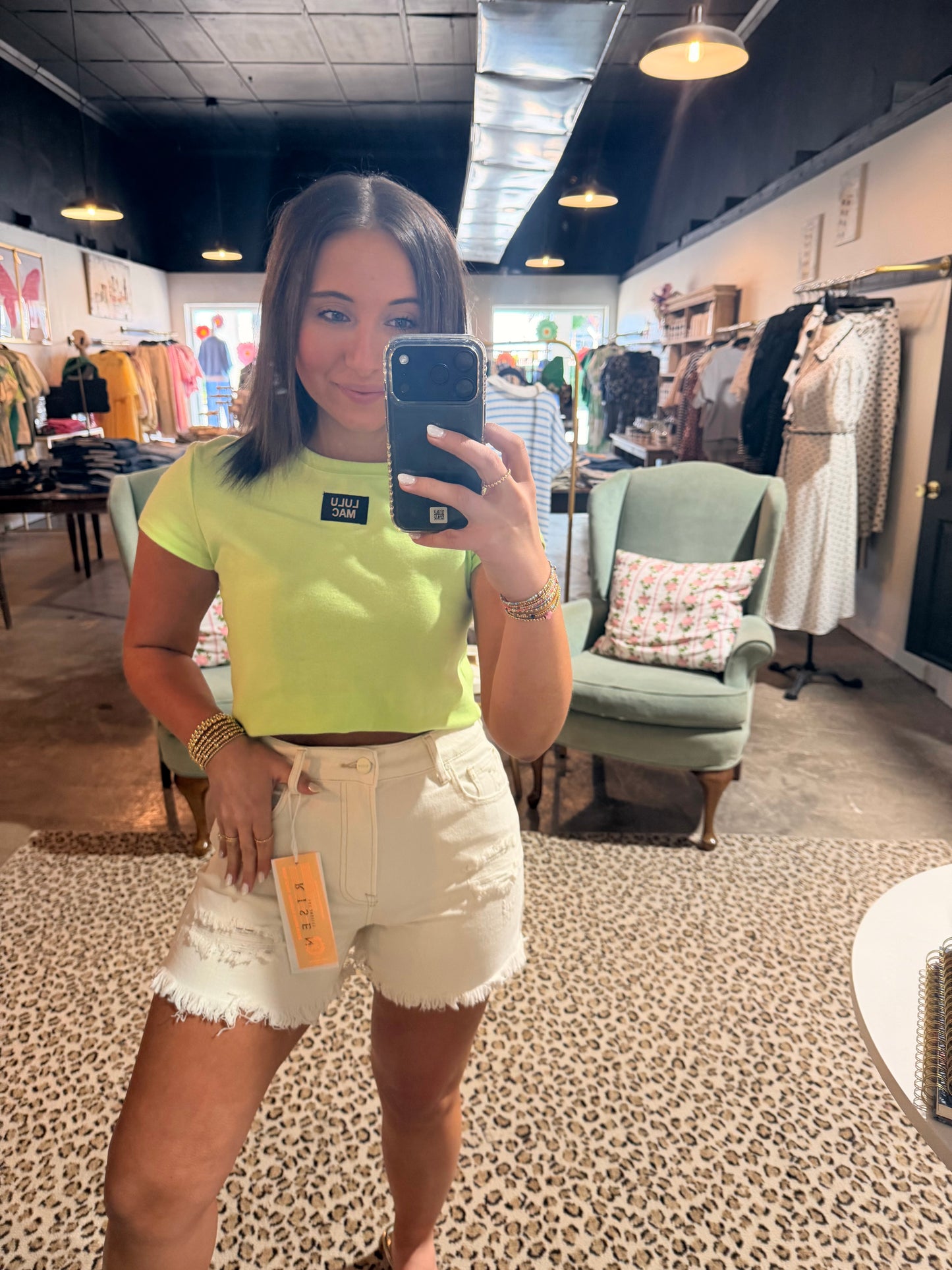 Cream High Rise Short