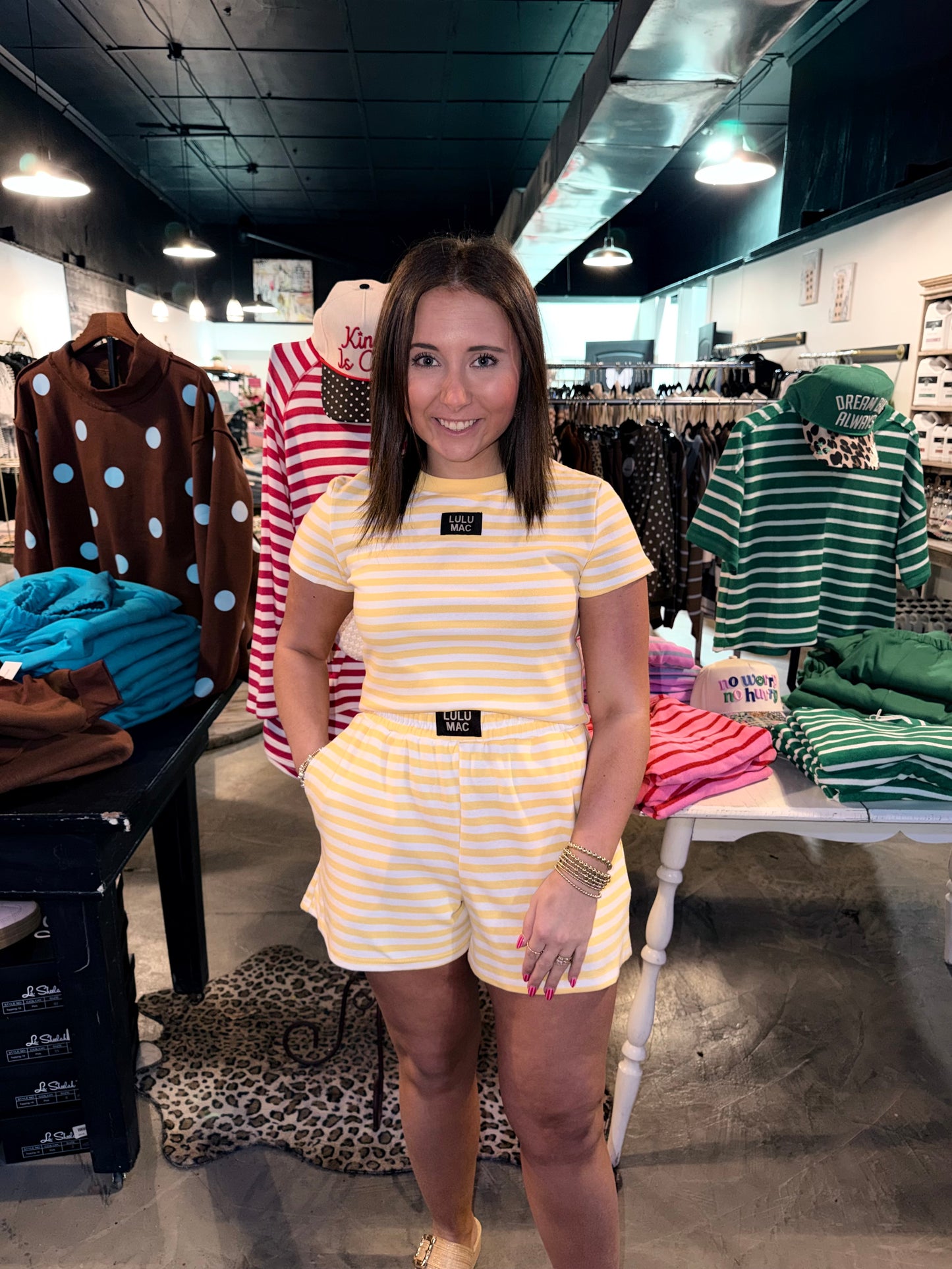 Lulu Mac Yellow Stripe Baby Tee