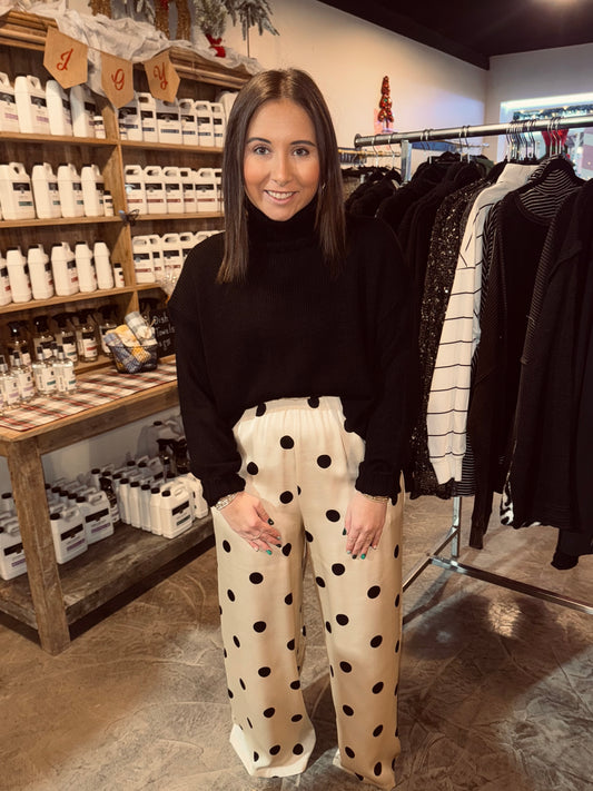 Polka Dot Silk Pant