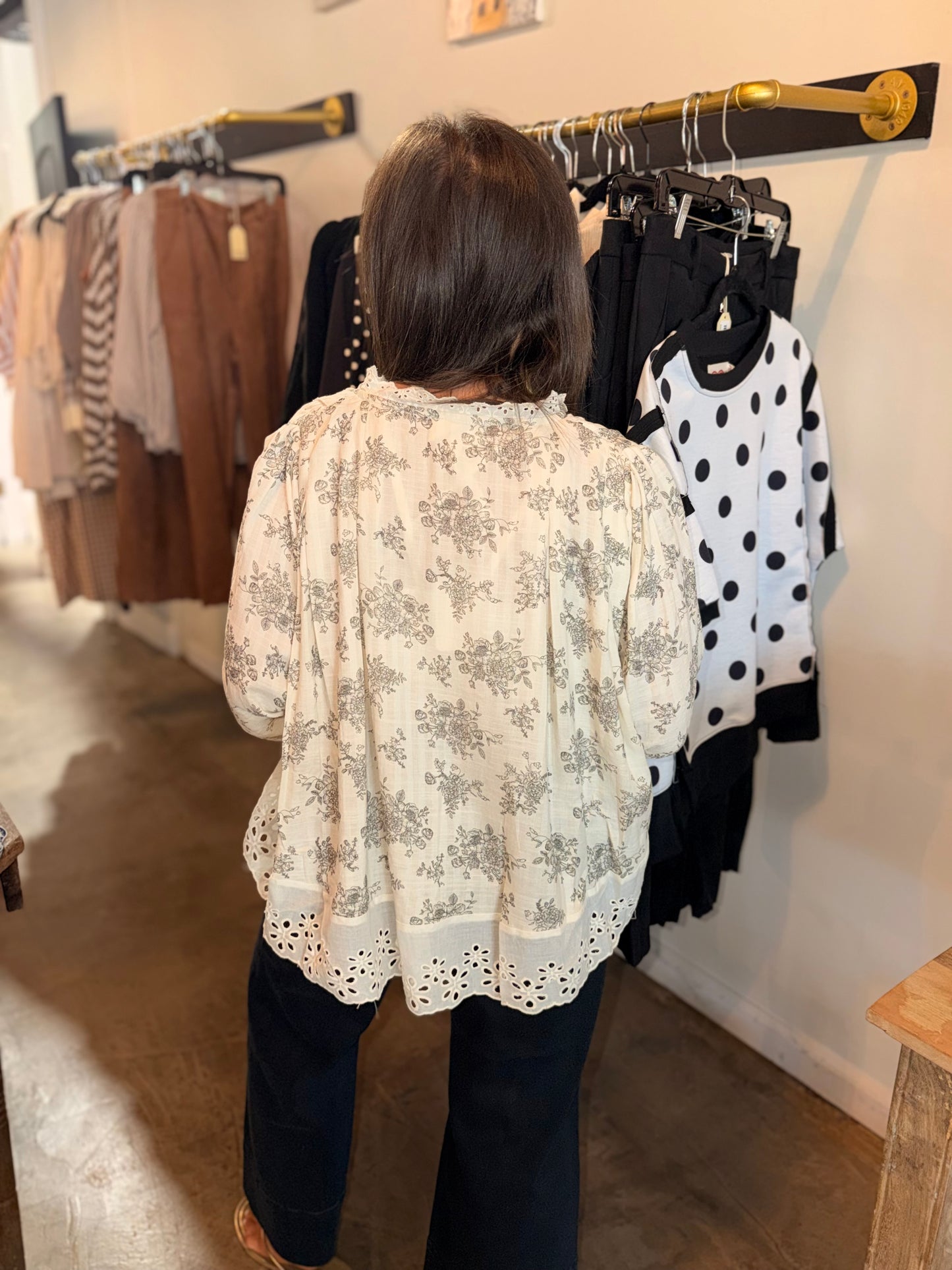 Lace Trim Button Down
