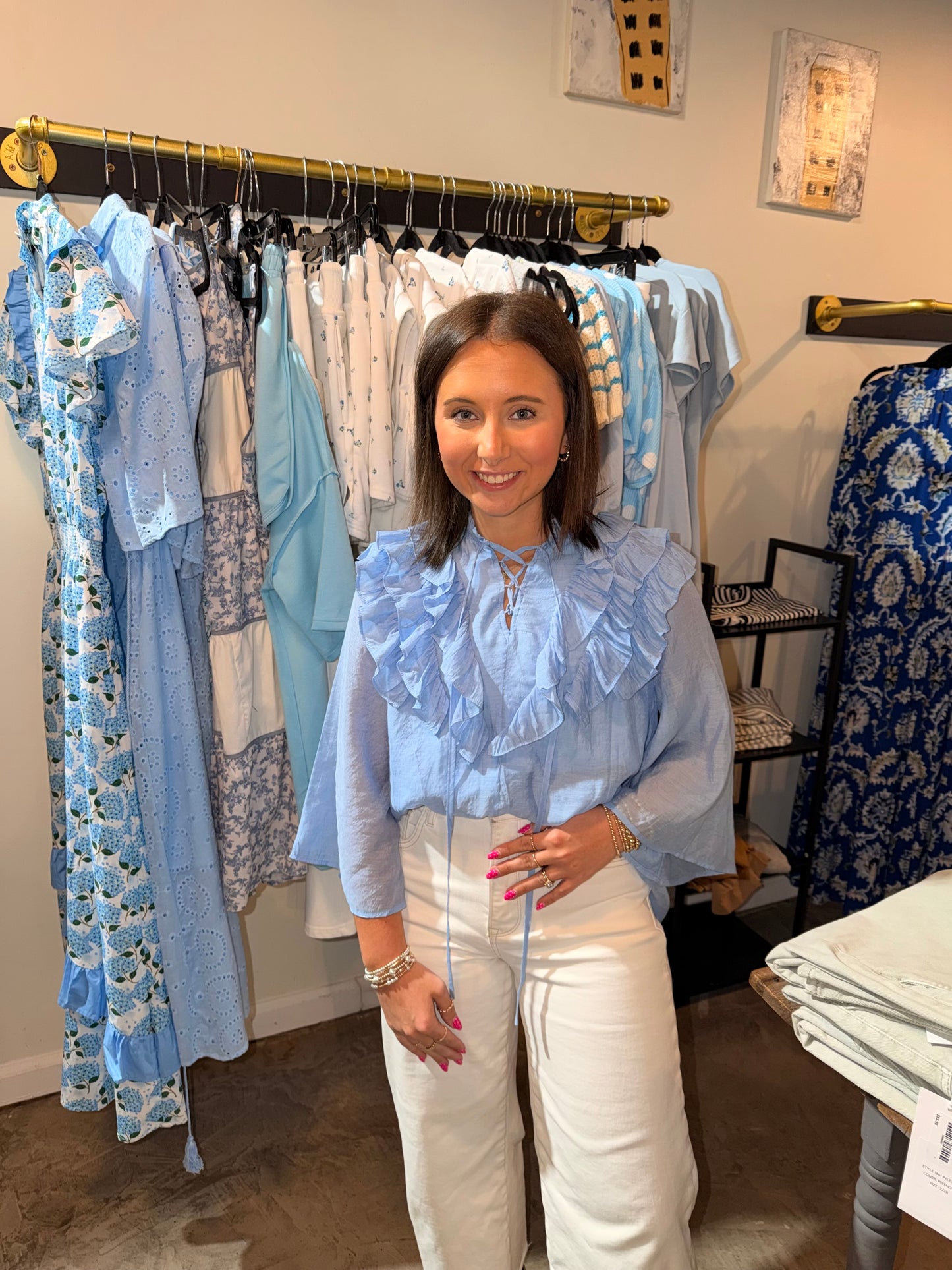 Elegant Ruffle Woven Blouse