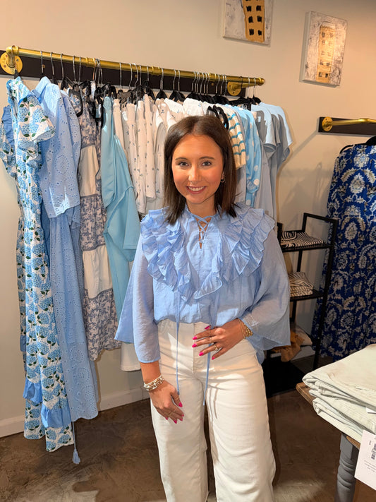 Elegant Ruffle Woven Blouse