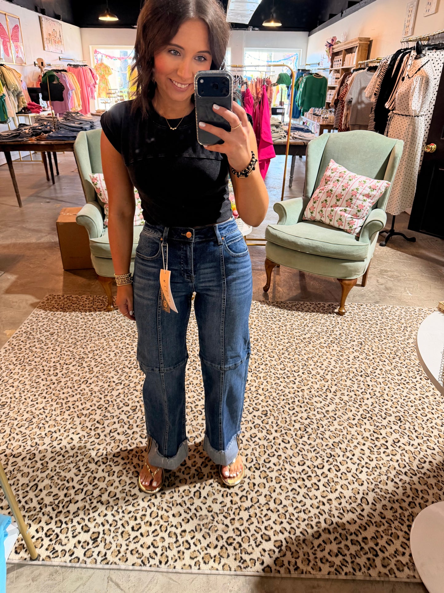 Slouchy Seam Cuffed Jean