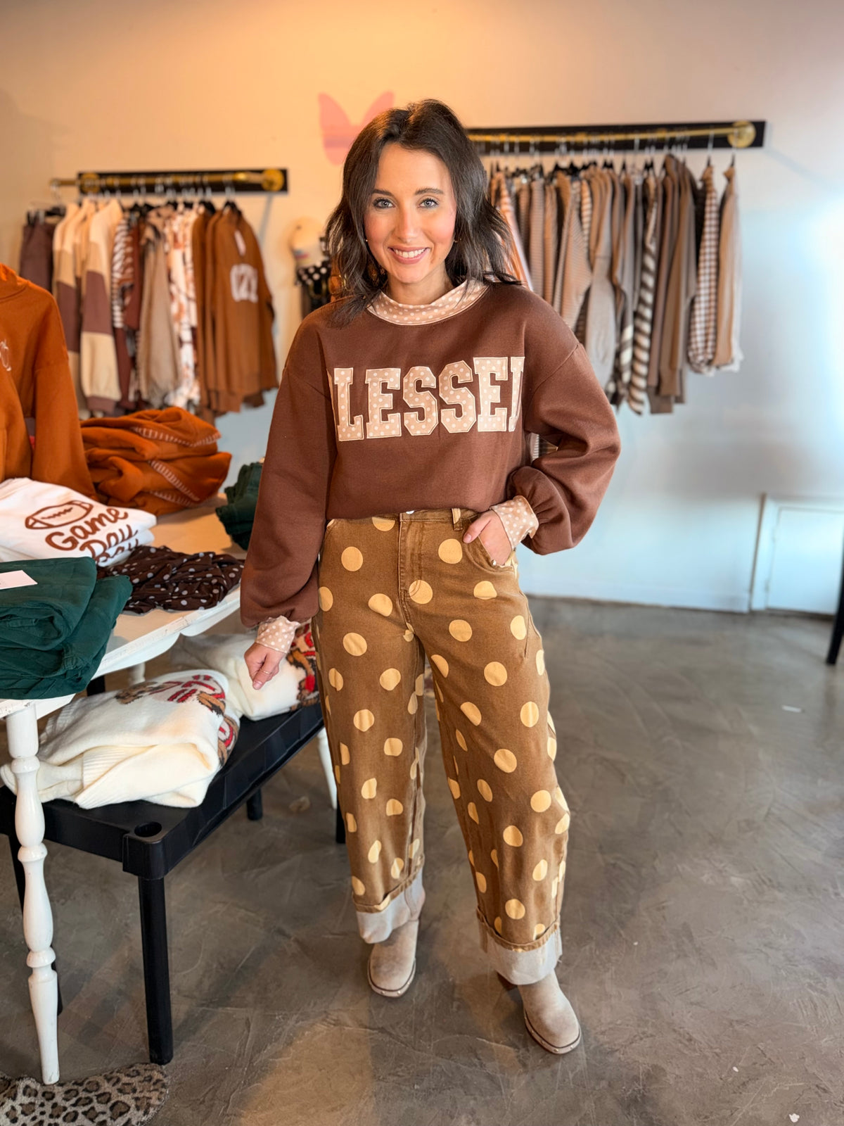 Shaded Camel Dot Jean