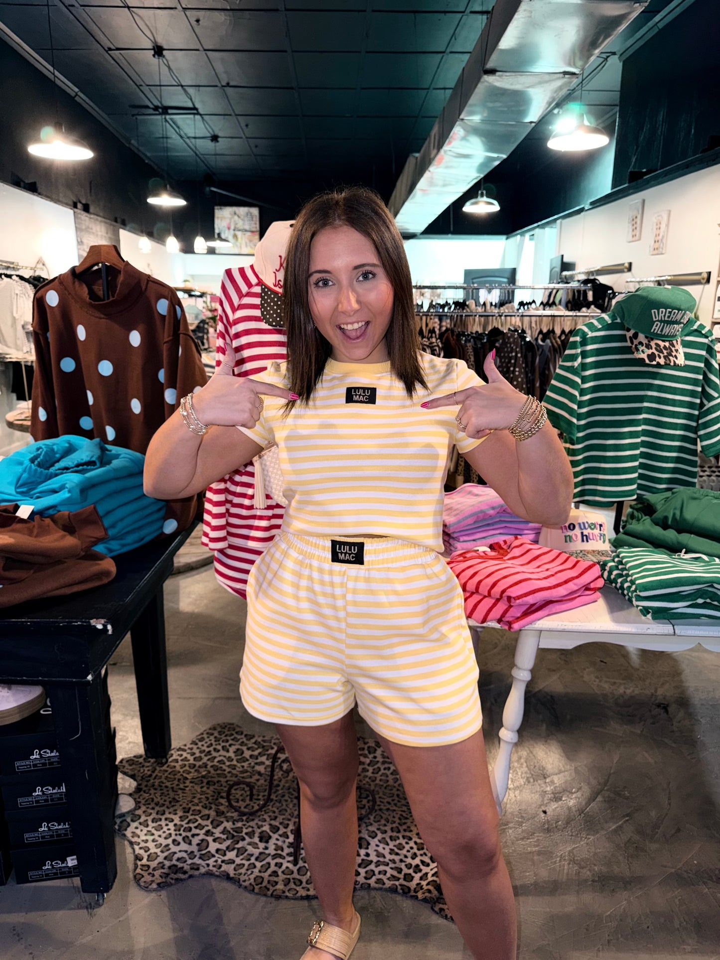 Lulu Mac Yellow Stripe Baby Tee