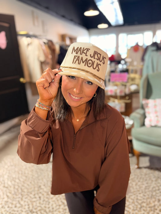Polka Dot Make Jesus Famous Hat