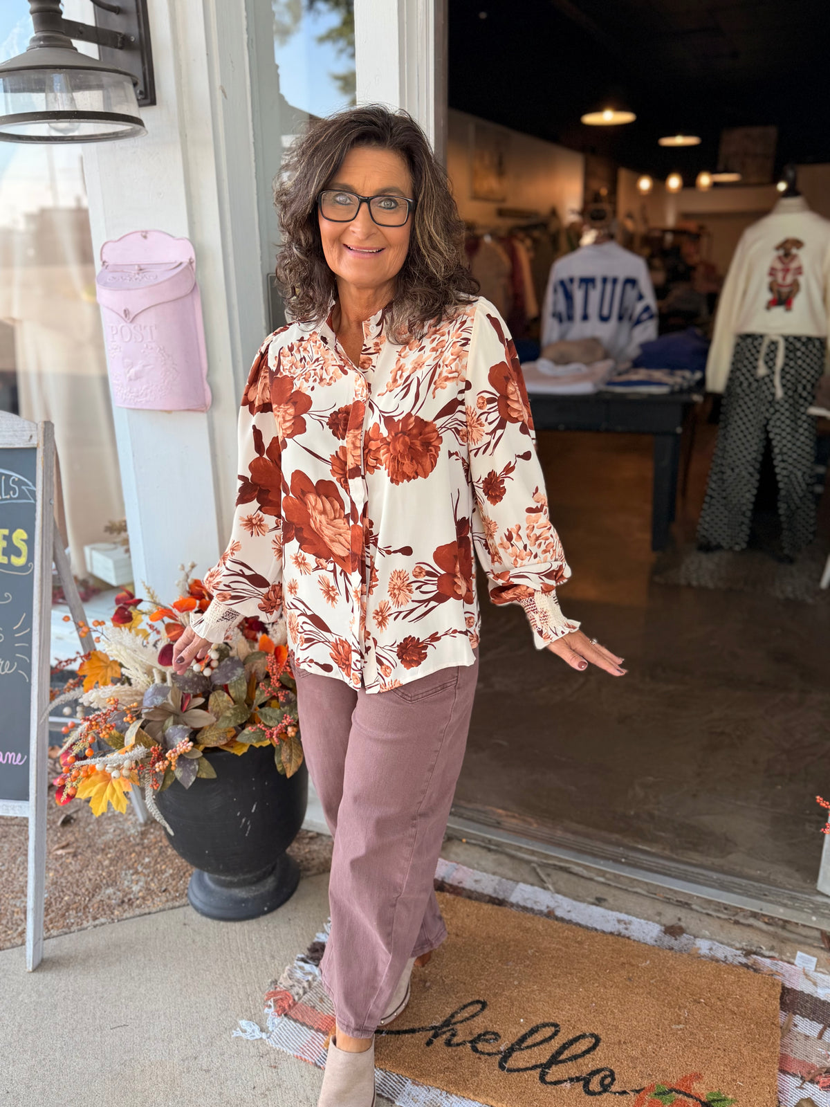 Fall Floral Mix Blouse