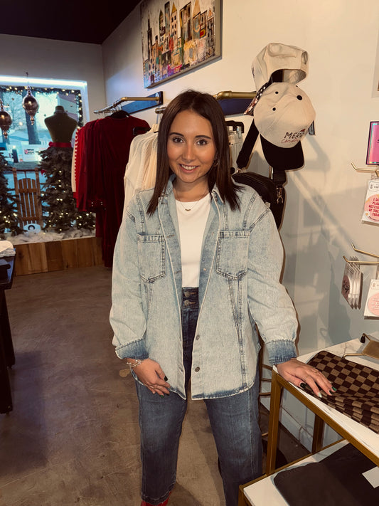 Oversized Denim Top