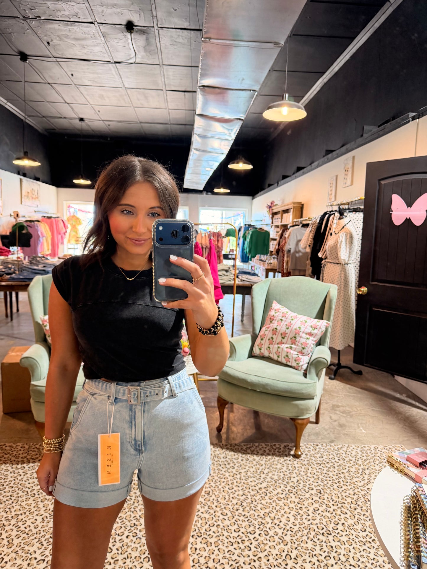 Belted Roll Up Shorts