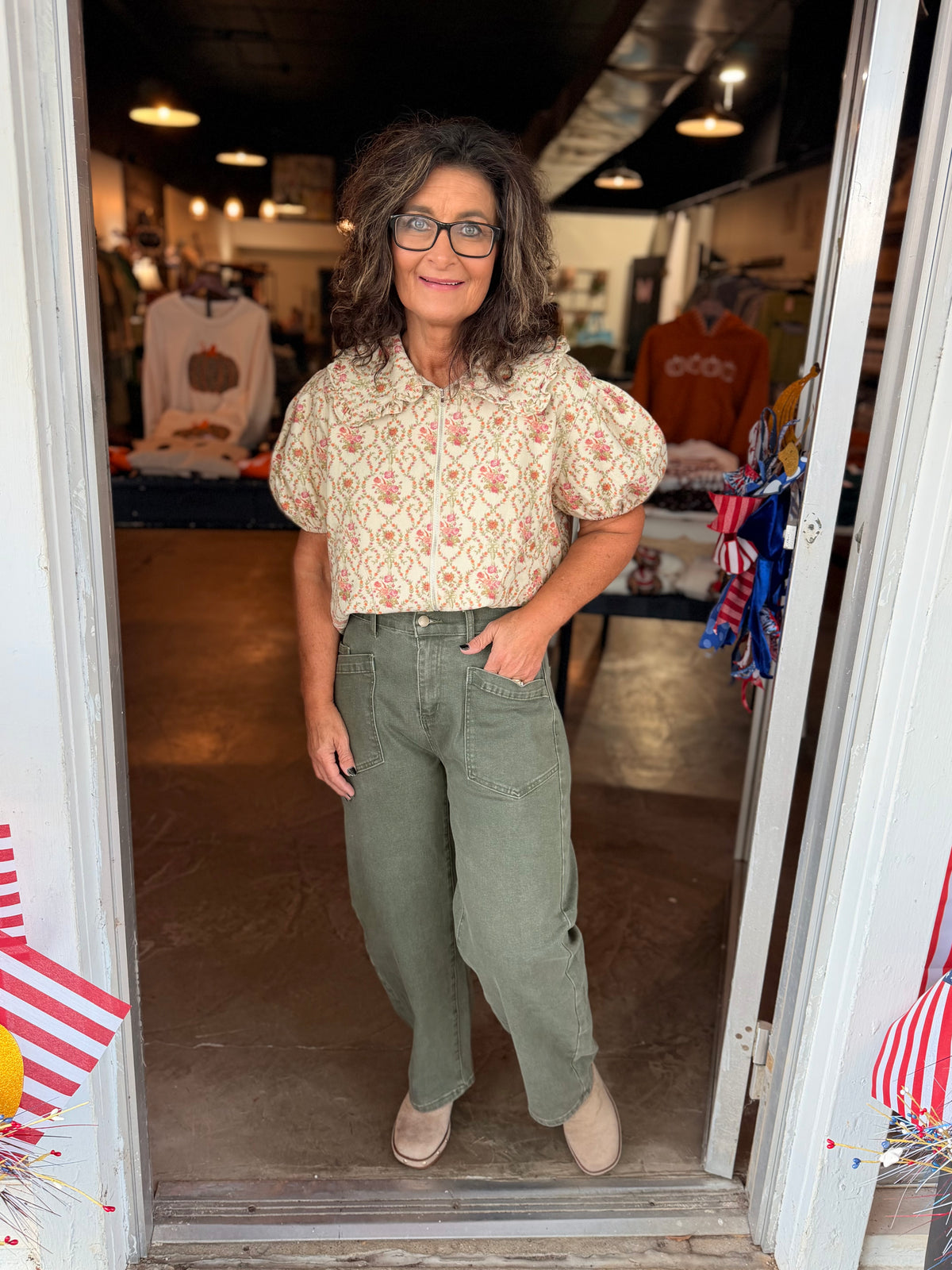 Olive Square Pocket Barrel Jean